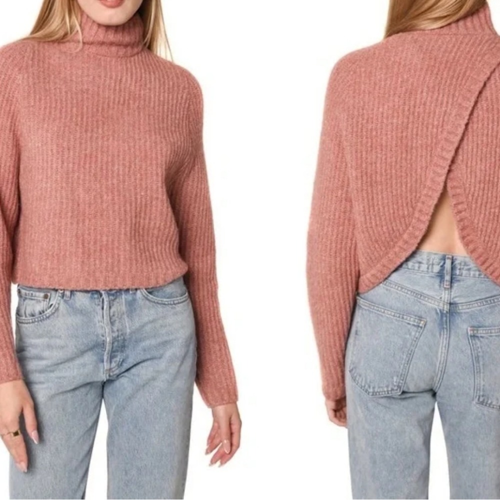 WAYF Marley Tulip Back Mock Neck Sweater. Size L. New with tag - Picture 6 of 9